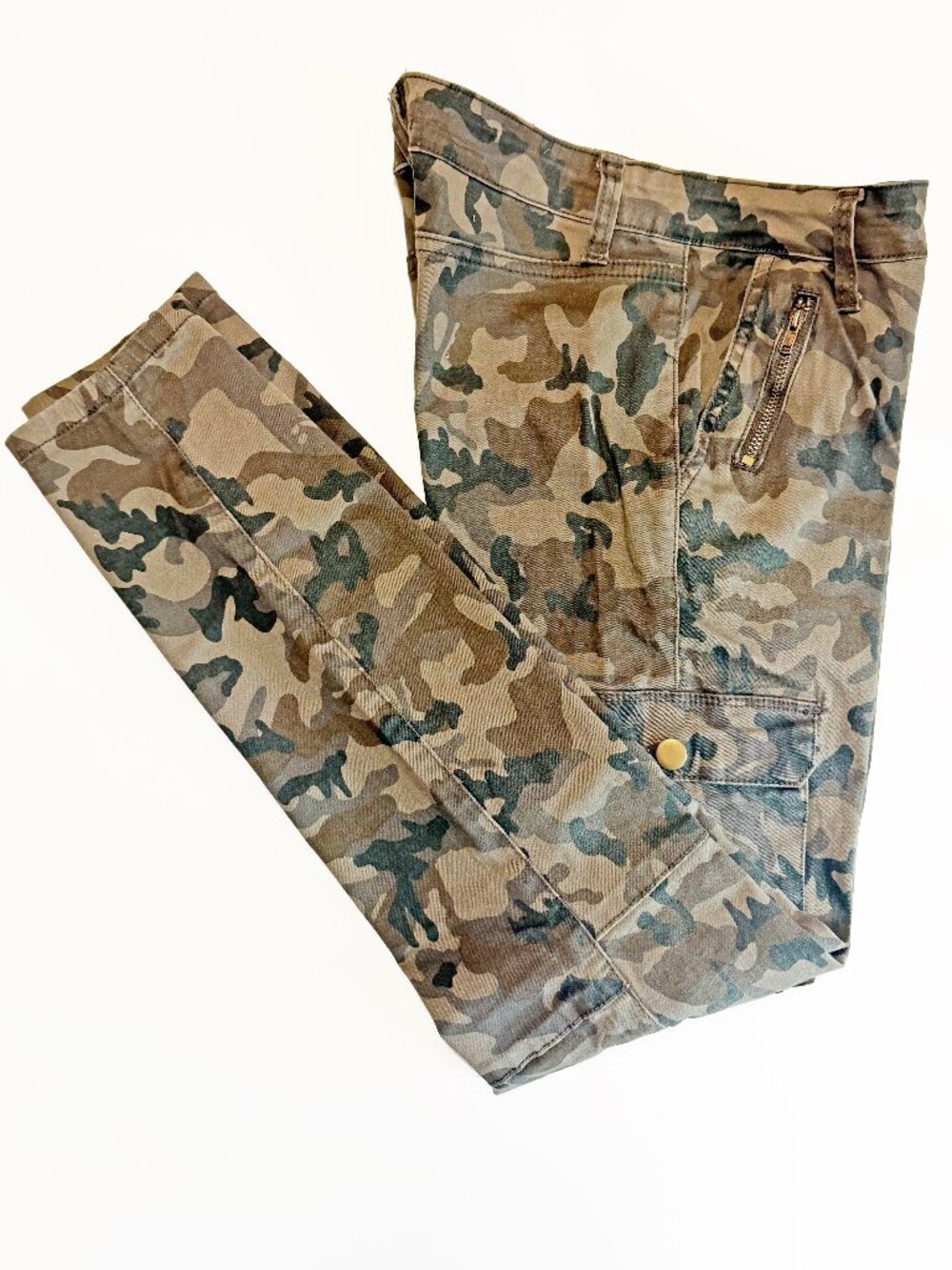 Ashley Mason Camouflage Utility Moto Cargo Skinny Pants Jeans 7/28